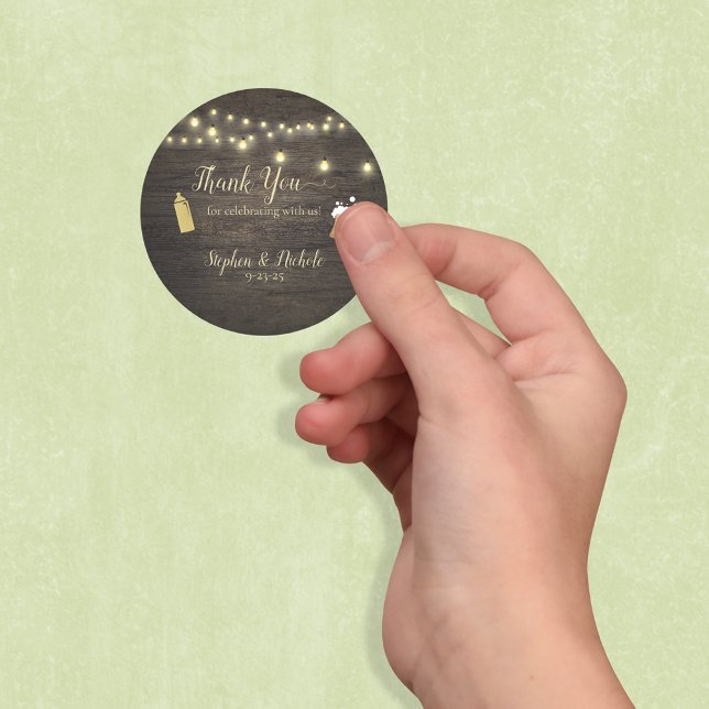 Sticker Rond Le bébé brasse du Merci de Baby shower d'or (Créateur téléchargé)