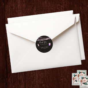 Sticker Rond Le bébé brasse du Merci de Baby shower rose