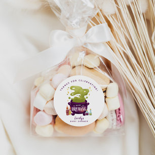 Sticker Rond Le bébé d'Halloween brasse le Baby shower de Cauld