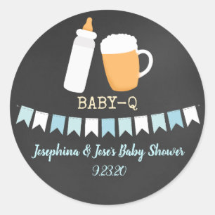 Sticker Rond Le Bébé-q couple la faveur de baby shower de bi