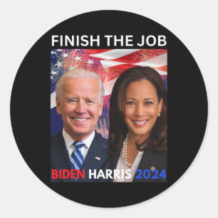 Sticker Rond Le biden de l'emploi Harris 2024 Démocrates-Tee Po