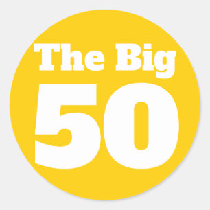 Sticker Rond Le Big 50 Gold Birthday