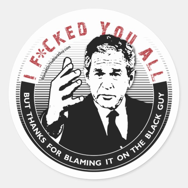 Sticker Rond Le blâmer sur l'Autocollant Black Guy (Devant)