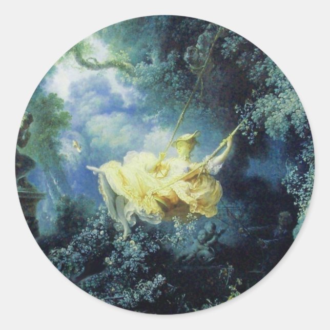 Sticker Rond LE bleu vert SWING jaune (Devant)