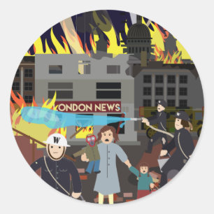 Sticker Rond Le Blitz 1940 2ÈME GUERRE MONDIALE (Histoire simpl