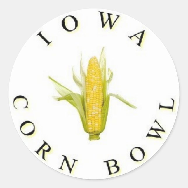 Sticker Rond Le bol de maïs de l'Iowa (Devant)