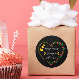 Sticker Rond Le Bonheur D'Être Mama Cadeaux Anniversaire Mignon