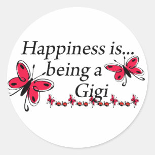 Sticker Rond Le bonheur d'être un papillon Gigi