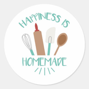 Sticker Rond Le bonheur est fait maison