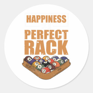 Sticker Rond Le Bonheur Est Un Parfait Rack Billiard Jeu Lover