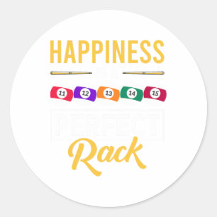 Sticker Rond Le Bonheur Est Un Parfait Rack Billiard Jeu Lover
