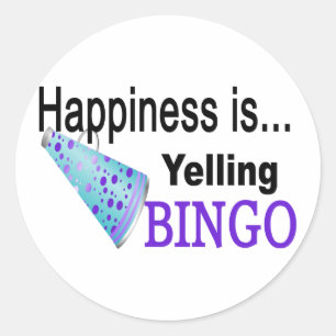 Sticker Rond Le bonheur hurle le BINGO-TEST