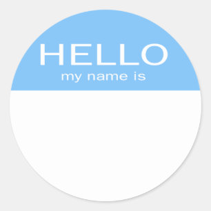 Sticker Rond Le bonjour unique mon nom est - des bleus layette