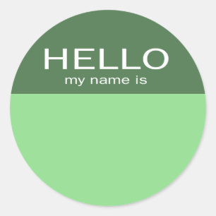 Sticker Rond Le bonjour unique mon nom est - vert sur le vert
