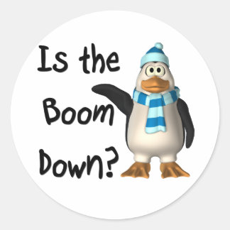 Sticker Rond Le boom est-il en baisse ? Avec pingouin