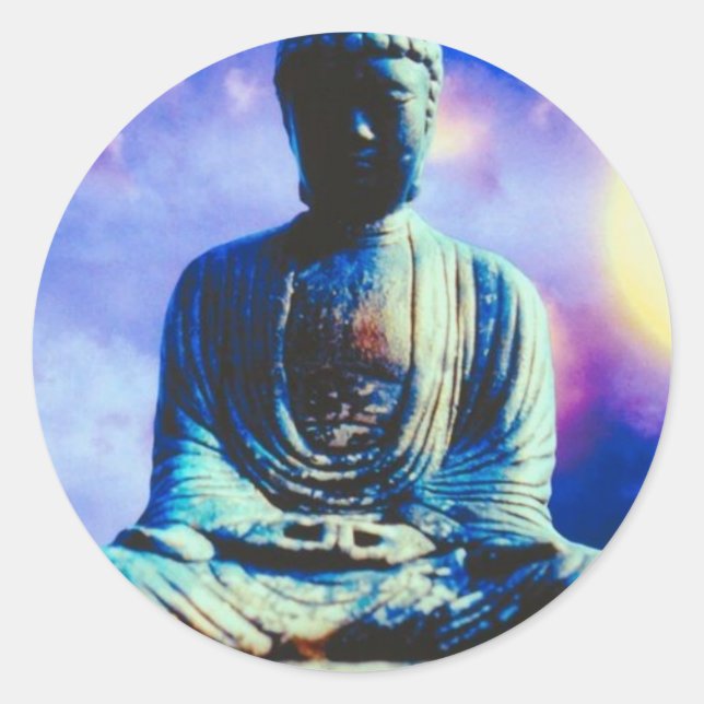 Sticker Rond Le Bouddha inspirant (Devant)