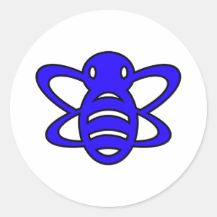 Sticker Rond Le bourdon ou gaffent le bleu de guêpe de la Rein