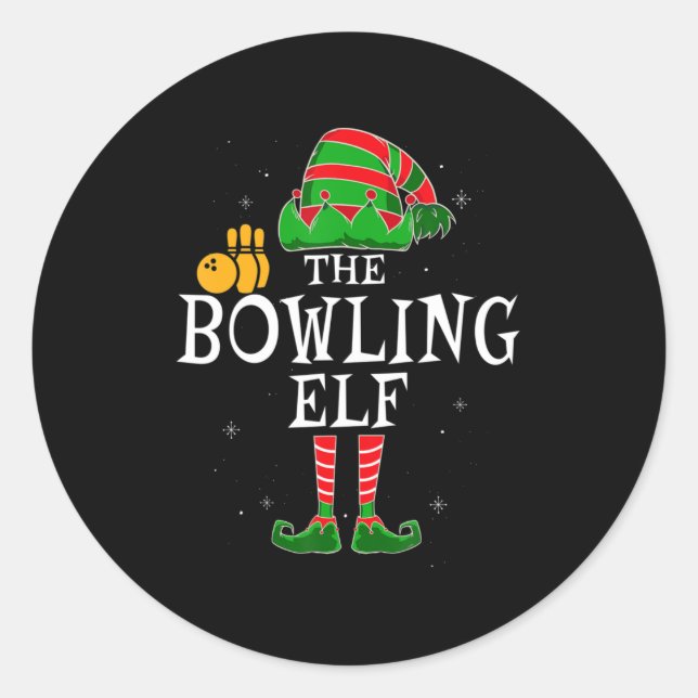 Sticker Rond Le Bowling Elf Group fait la jonction de Noël fami (Devant)