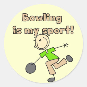 Sticker Rond Le bowling est mon T-shirt de sport et cadeaux