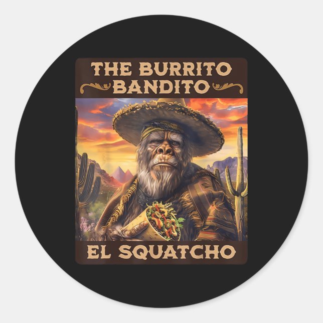 Sticker Rond Le Burrito Bandito El Squatcho (Devant)