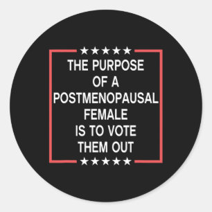 Sticker Rond Le But D'Une Femme Postménopausée Est De Voter