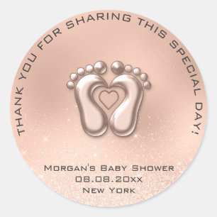 Sticker Rond Le cadeau de faveur de baby shower de pieds de