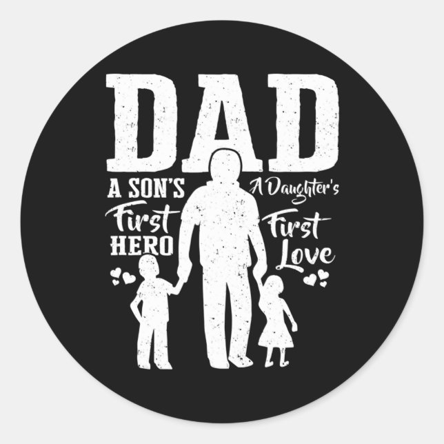 Sticker Rond Le cadeau de Fête des pères de papa fier de jumeau (Devant)