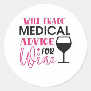 Sticker Rond Le Cadeau Infirmière Échangera Des Conseils Médica