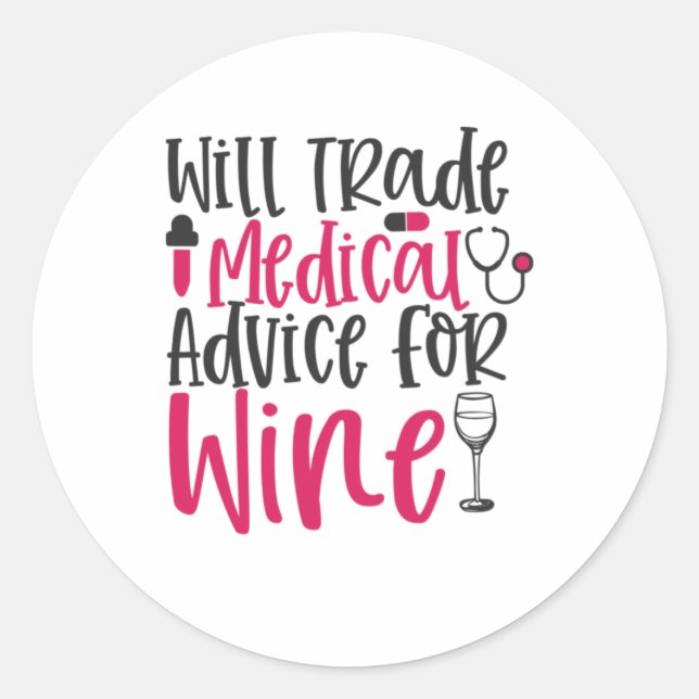 Sticker Rond Le Cadeau Infirmière Échangera Des Conseils Médica (Devant)