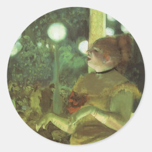 Sticker Rond Le Café Concert par Edgar Degas, Beaux-Arts Vintag