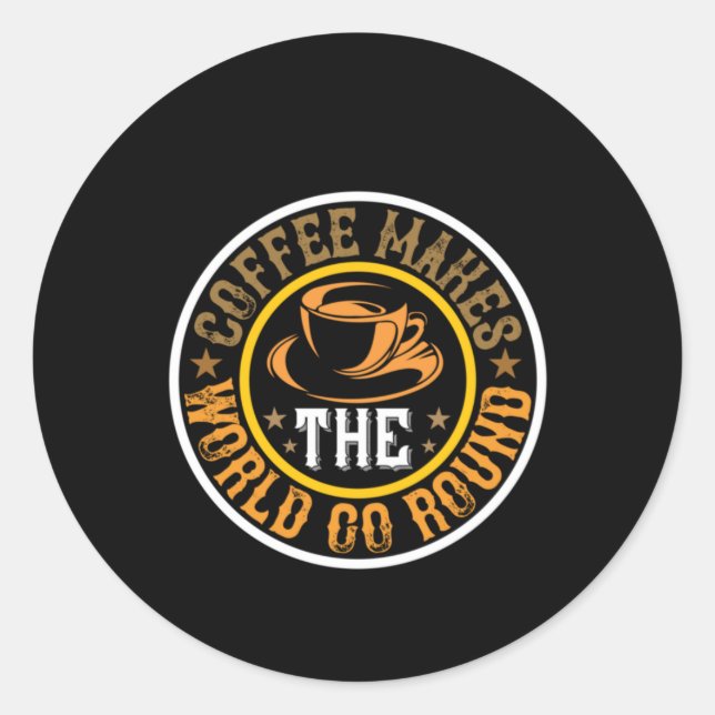 Sticker Rond Le Café D'Art Fait Le Monde (Devant)
