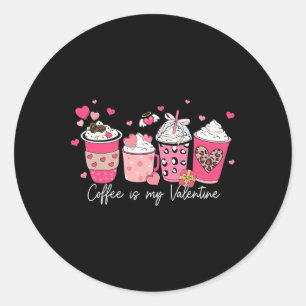 Sticker Rond Le café est mon amour de la Saint-Valentin Latte C