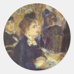 Sticker Rond Le Café par Pierre Renoir, Impressionnisme Vintage