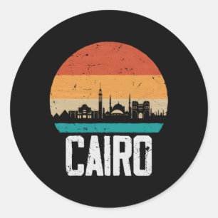 Sticker Rond Le Caire Egypte Skyline Le Caire