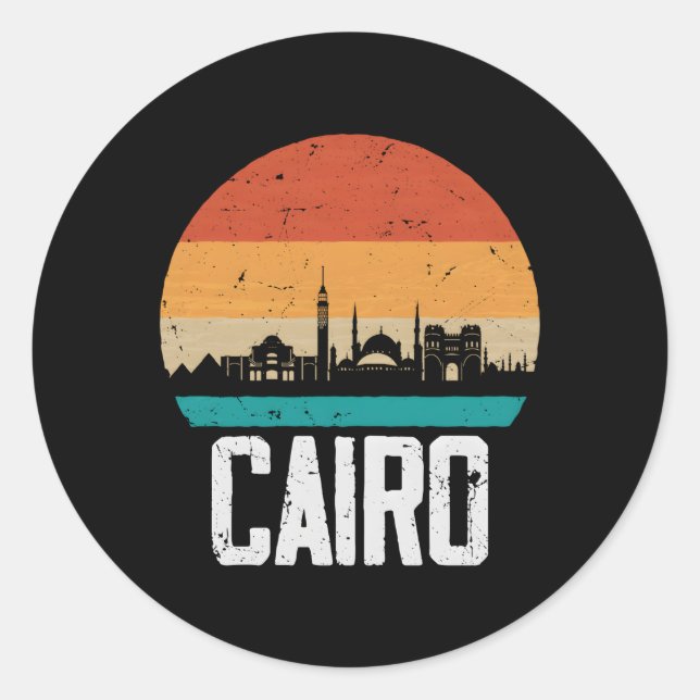 Sticker Rond Le Caire Egypte Skyline Le Caire (Devant)
