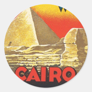 Sticker Rond Le Caire vintage Egypte