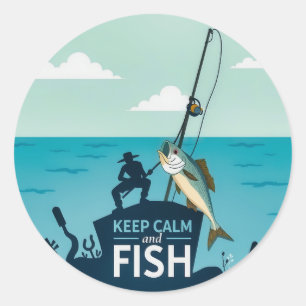 Sticker Rond Le calme et le poisson : la tranquillité dans la n