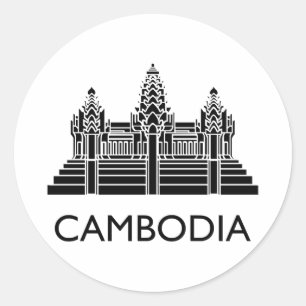 Sticker Rond Le Cambodge Angkor Vat