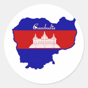 Sticker Rond Le Cambodge frais