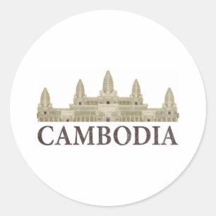 Sticker Rond Le Cambodge vintage