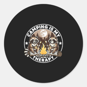 Sticker Rond Le camping est une thérapie randonnée amateur de c