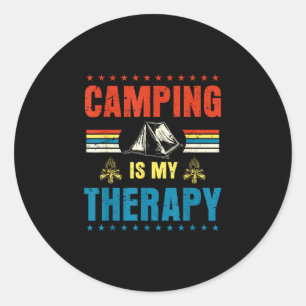 Sticker Rond Le camping vintage est une aventure familiale thér