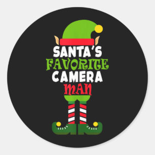 Sticker Rond Le Camvibes préféré du Père Noël Homme Drôle de No