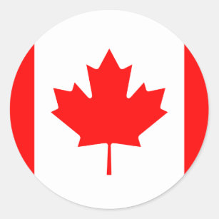 Sticker Rond Le Canada - drapeau canadien