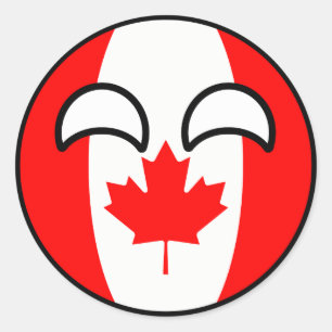 Sticker Rond Le Canada Geeky tendant drôle Countryball