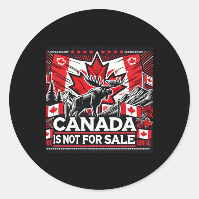 Sticker Rond Le Canada N'Est Pas À Vendre - Une Déclaration Pat (Devant)