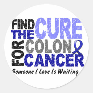 Sticker Rond Le cancer du colon TROUVENT le TRAITEMENT 1