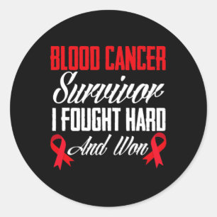 Sticker Rond Le Cancer Du Sang Survivant A Combattu Et Gagné Le