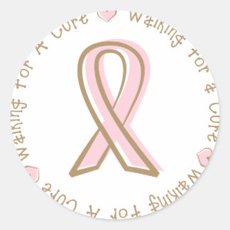 Sticker Rond Le Cancer Du Sein Du Ruban Rose Marche Pour Un Tra