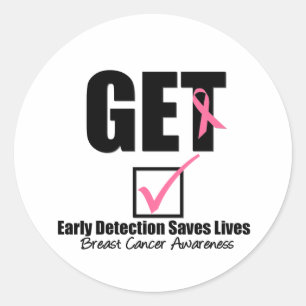 Sticker Rond Le cancer du sein obtiennent v2 vérifié